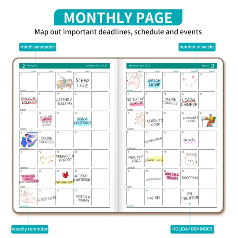 Hardcopy - 2027 A5 Daily Planner | 320 Pages