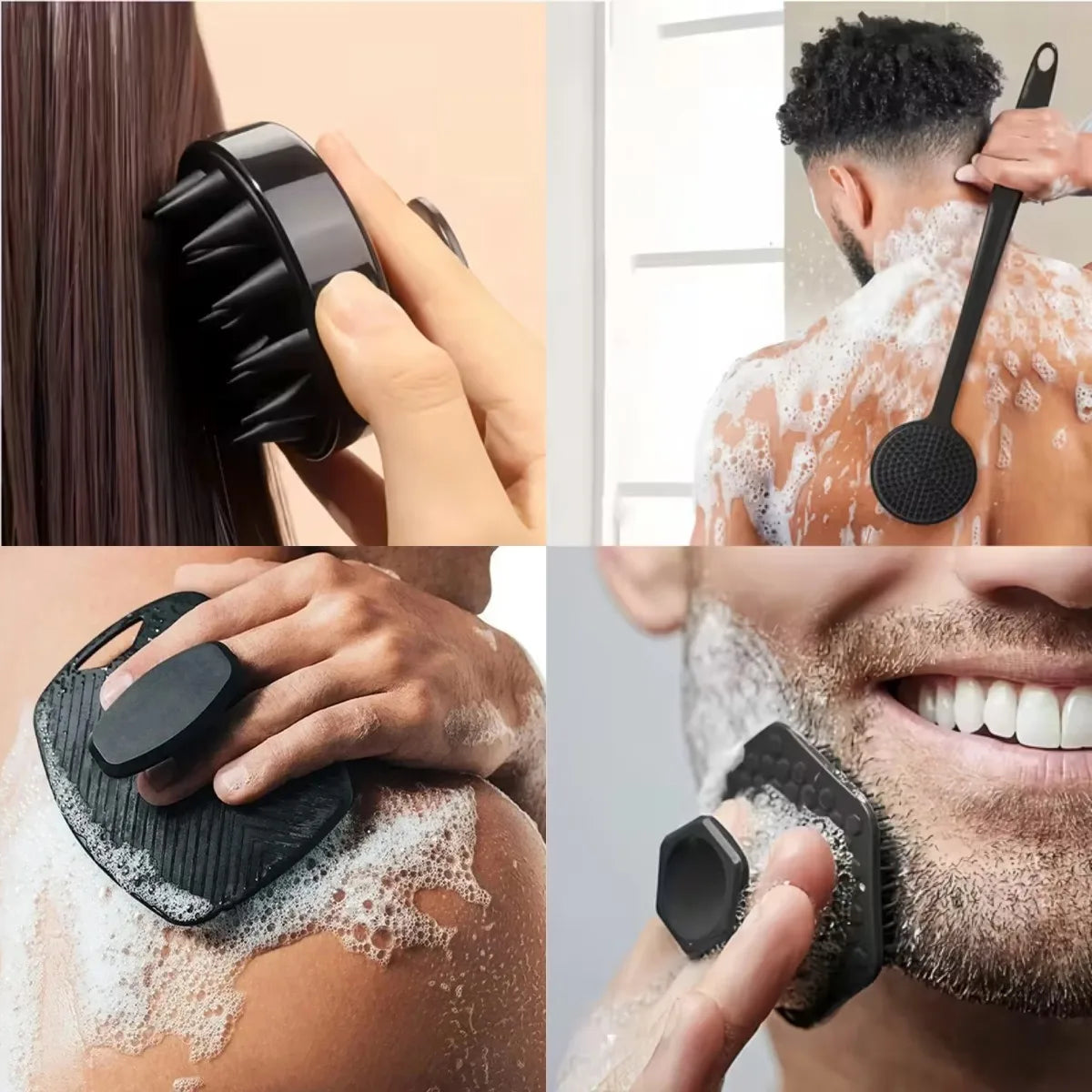 Silicone Body Scrubber Set – 4 Piece