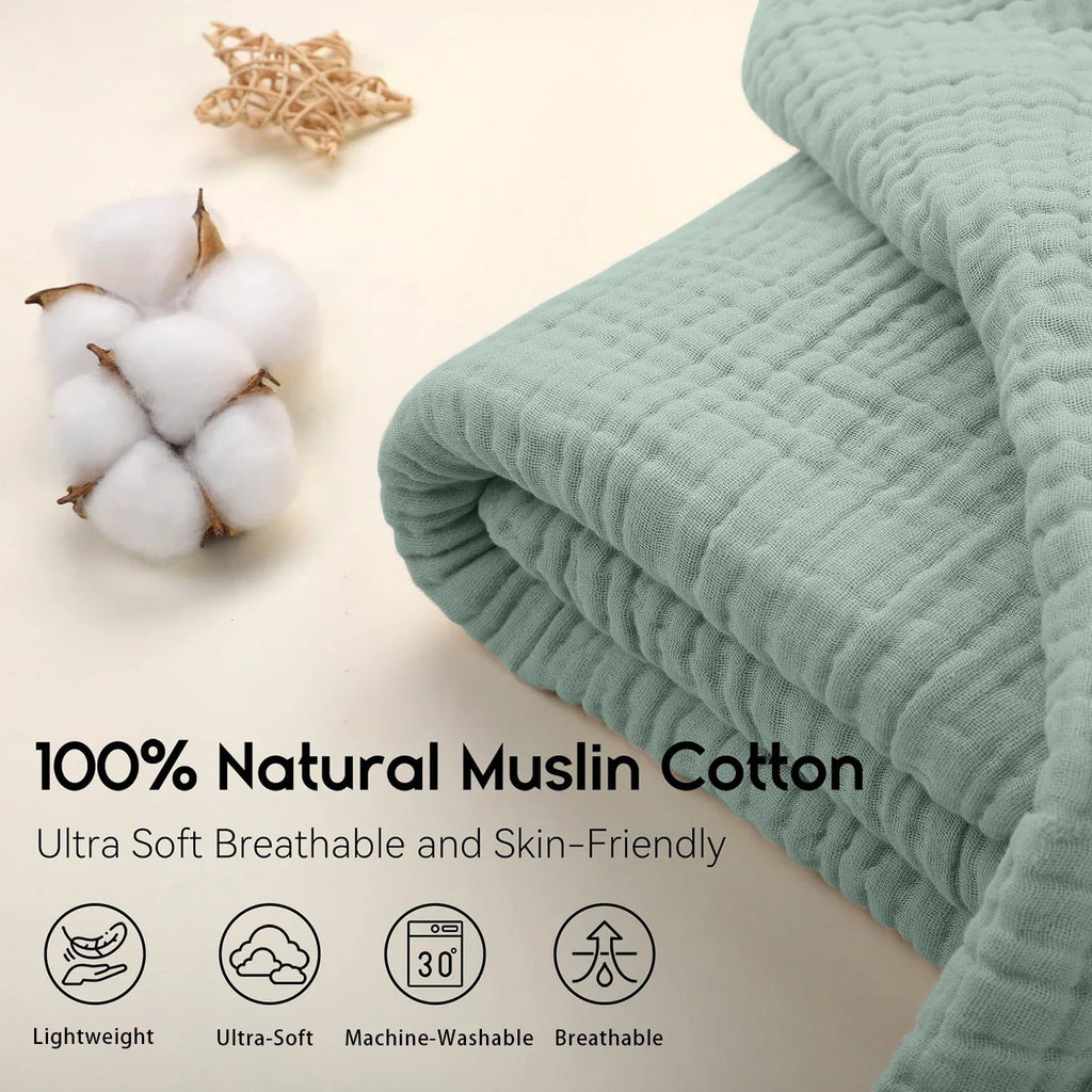 Simple Muslin Summer Blanket 100% Cotton Breathable Skin-friendly Lightweight Bed Blanket 6 Layer Couch Sofa Blankets for Throw