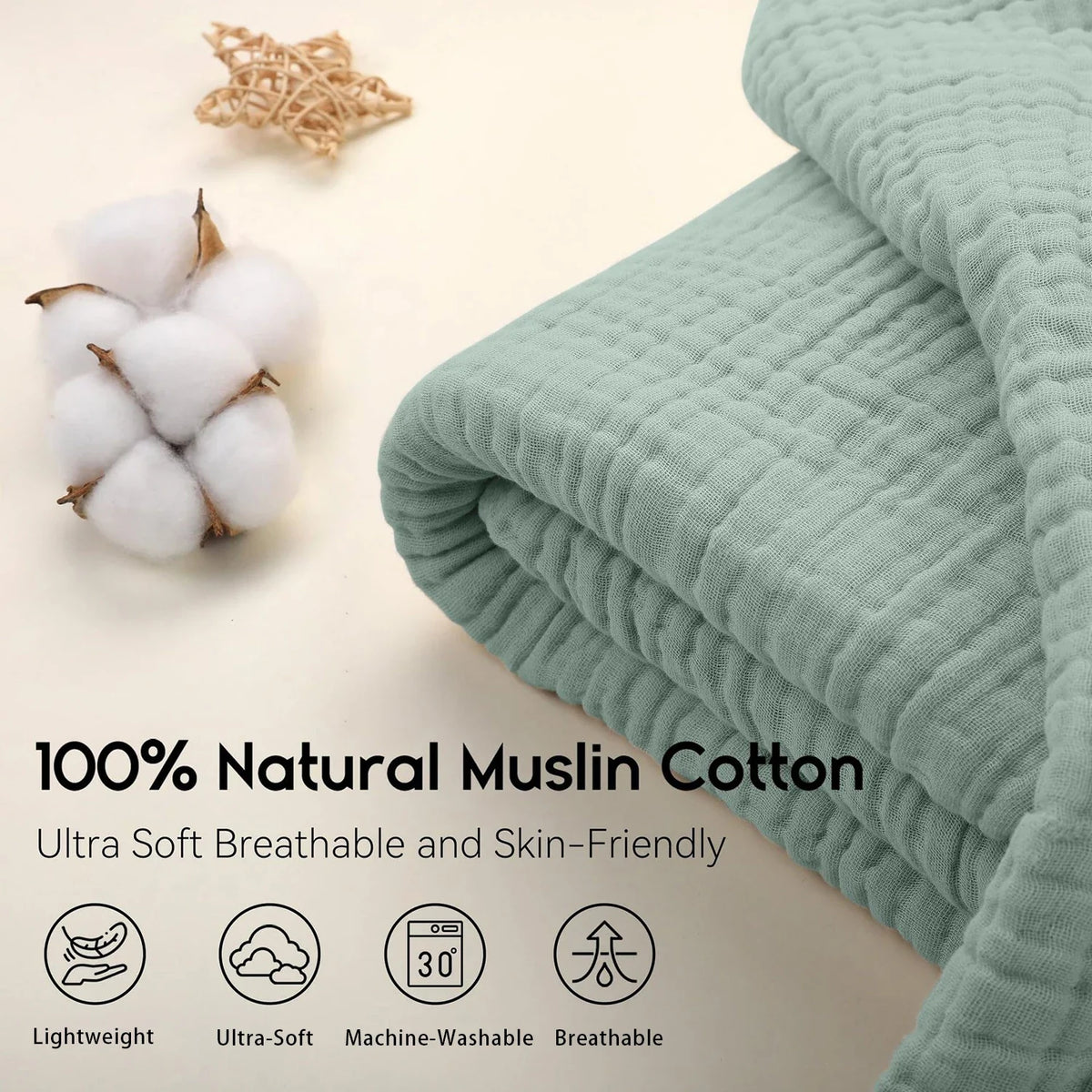 Simple Muslin Summer Blanket 100% Cotton Breathable Skin-friendly Lightweight Bed Blanket 6 Layer Couch Sofa Blankets for Throw
