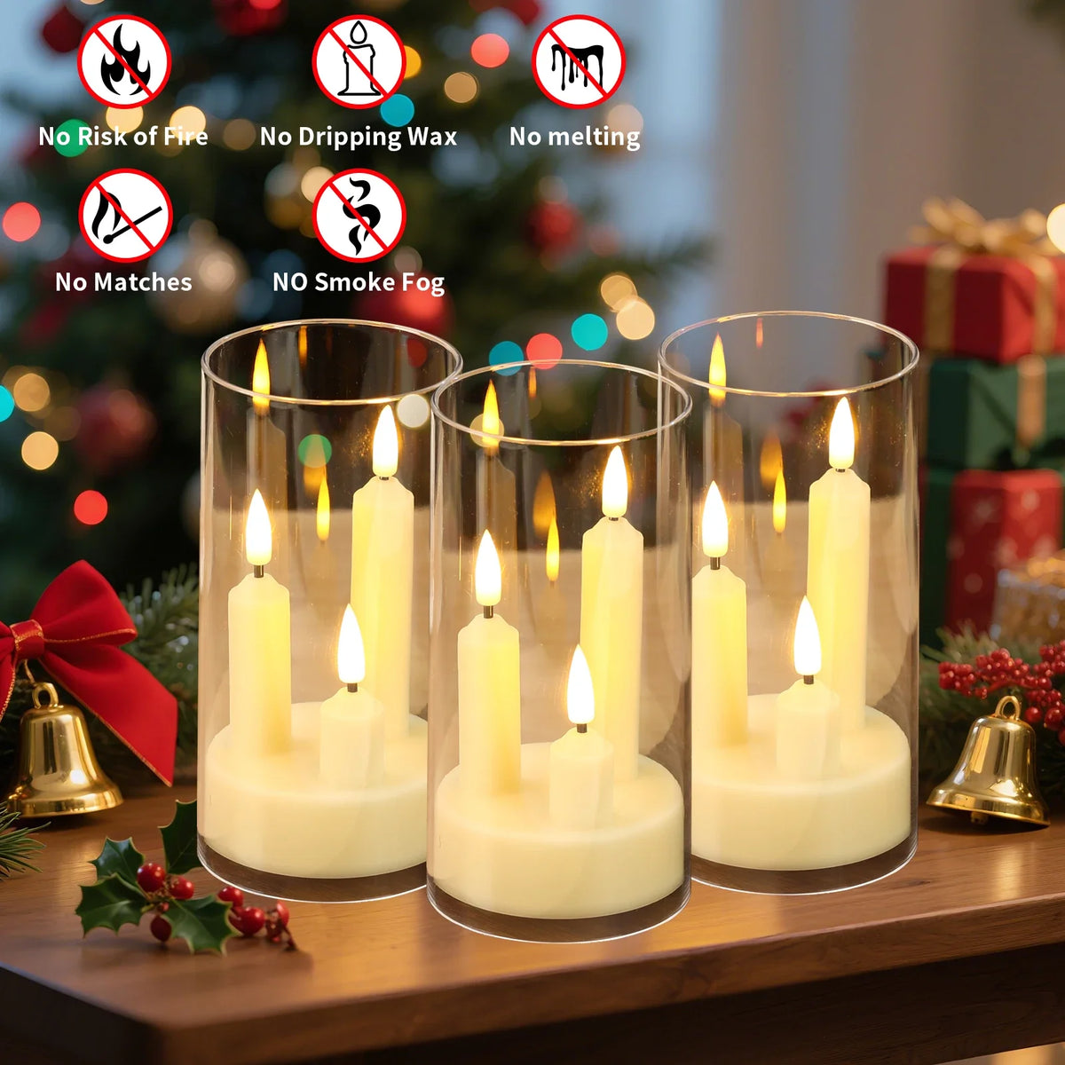 Flameless LED Taper Candles with Shades