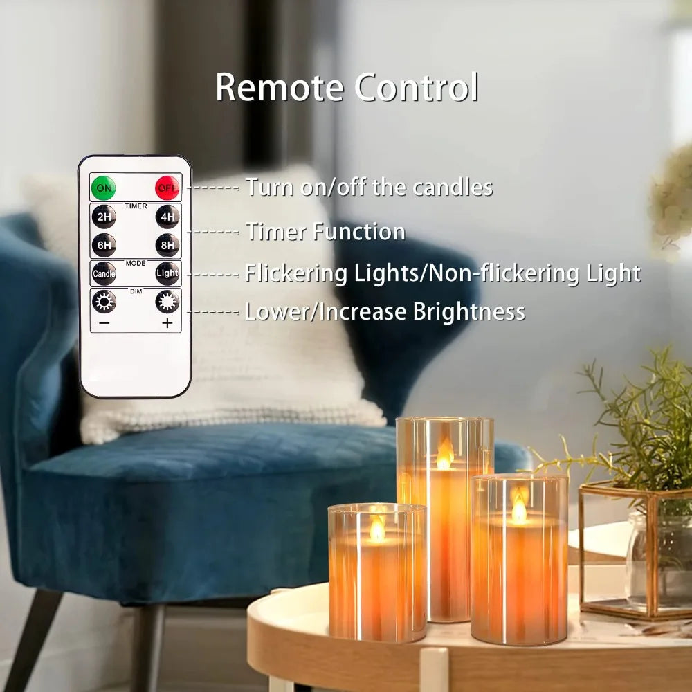 Remote-Control LED Flameless Candle Set