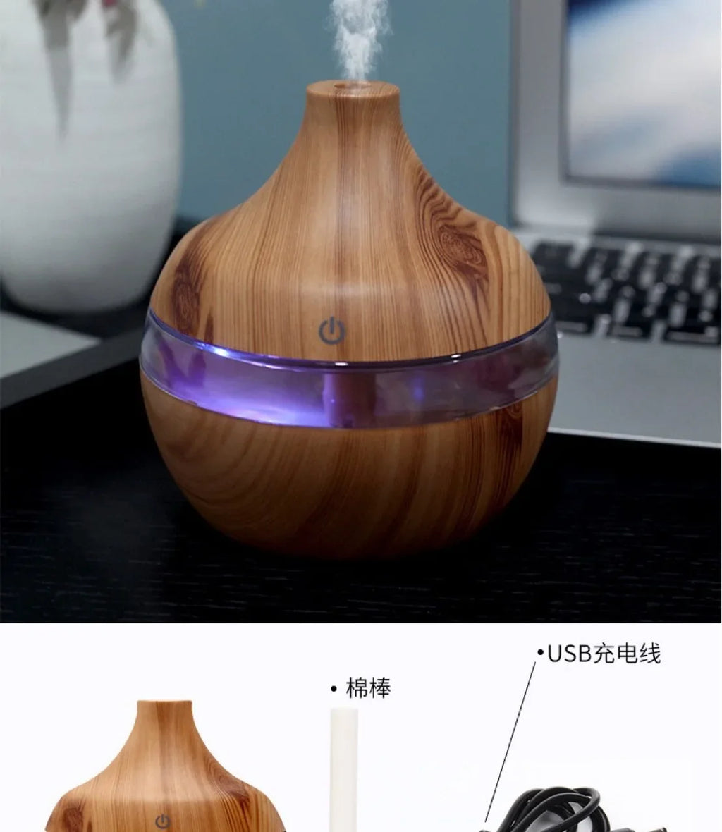Wooden Ultrasonic Cool-Mist Humidifier