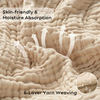 Simple Muslin Summer Blanket 100% Cotton Breathable Skin-friendly Lightweight Bed Blanket 6 Layer Couch Sofa Blankets for Throw