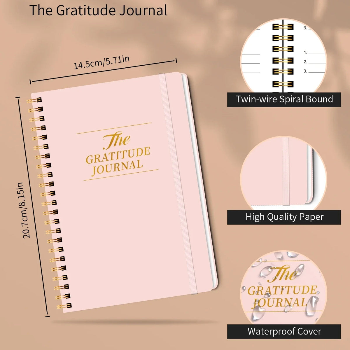 A5 Guided Gratitude Journal | Spiral Hardcover