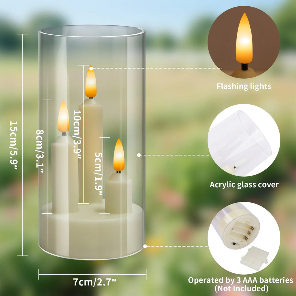 Flameless LED Taper Candles with Shades