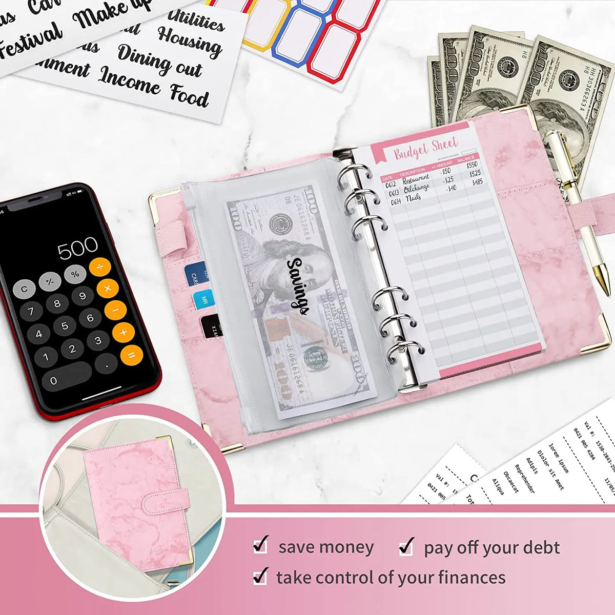 A6 Budget Binder & Savings Organiser (binder options)