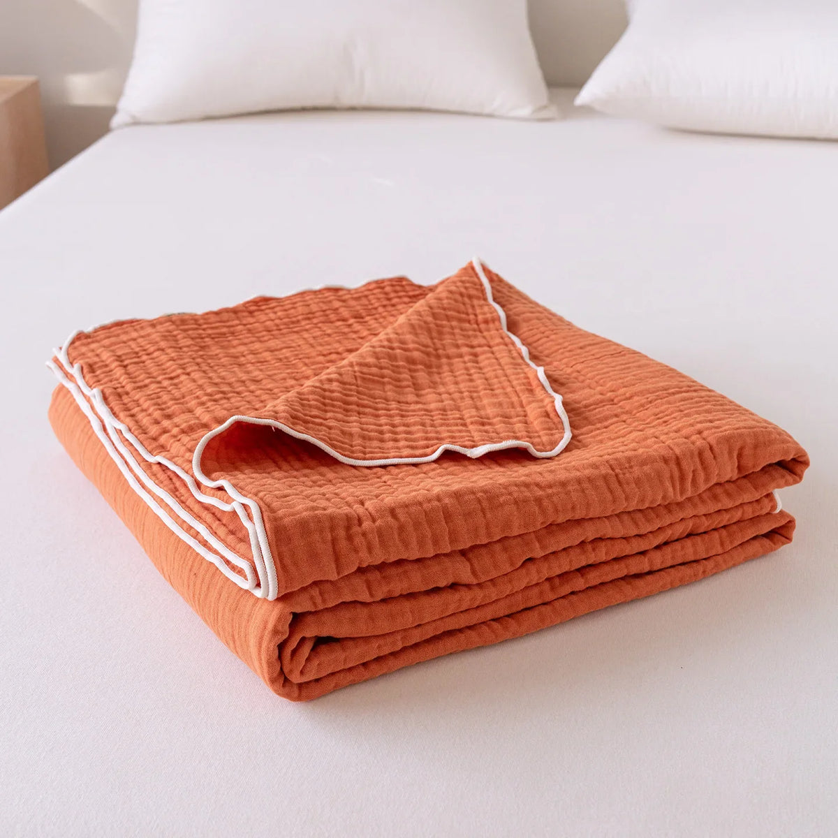 High Quality 100% Cotton Solid Blanket Soft Cloud Touch Skin-friendly Bed Blankets 6 Layer Muslin Multifunctional Sofa Blanket