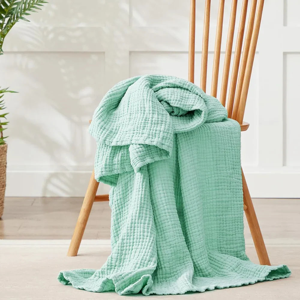 6 Layers Cotton Muslin Blankets Lightweight Cotton Throw Cooling Soft Throw Blanket for Year-Round Comfort Breathable Bedspread
