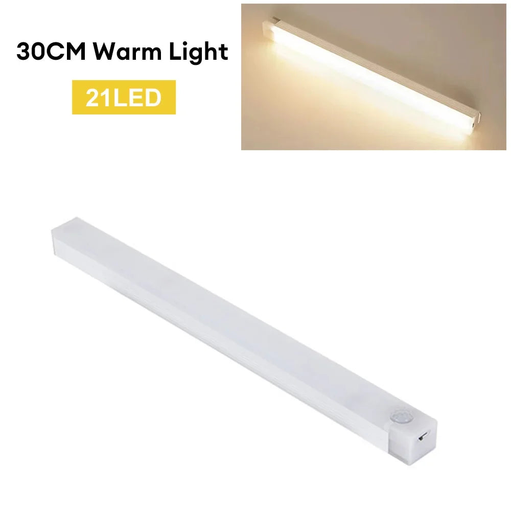 LED Motion Sensor Light Wireless LED Night Light Type C Rechargeable Light Cabinet Wardrobe Lamp Staircase Backlight For Kitchen