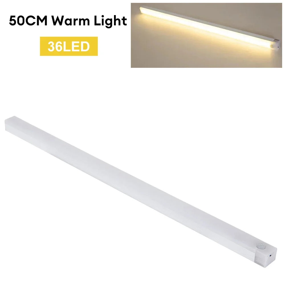 LED Motion Sensor Light Wireless LED Night Light Type C Rechargeable Light Cabinet Wardrobe Lamp Staircase Backlight For Kitchen