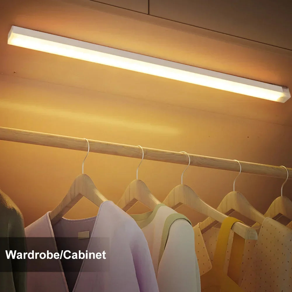 LED Motion Sensor Light Wireless LED Night Light Type C Rechargeable Light Cabinet Wardrobe Lamp Staircase Backlight For Kitchen