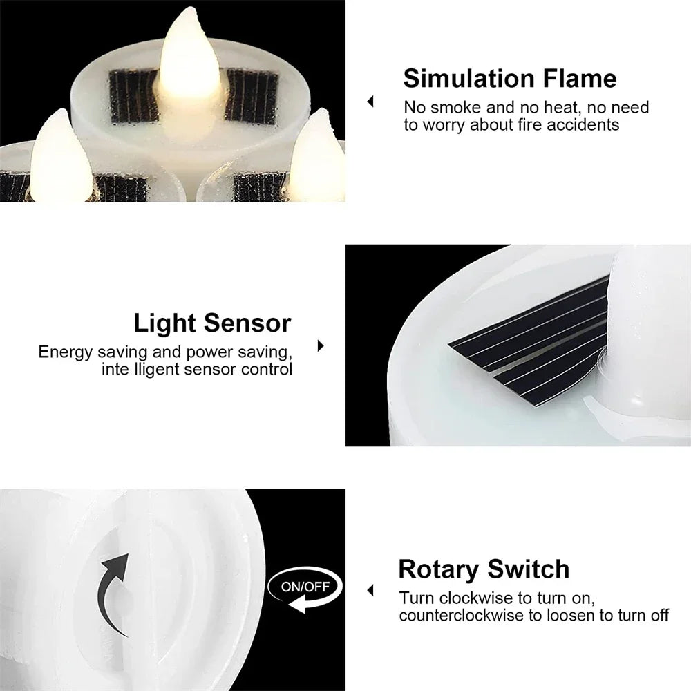 Solar LED Tea Candles (1/2/4/8/10pc options)